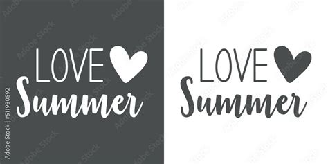 Banner Con Texto Manuscrito Love Summer Vector Con Silueta De Coraz N