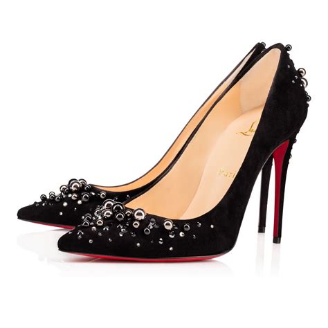 Women Shoes Candidate 100 Veau Velours Strass Christian Louboutin Suede Heels Stiletto