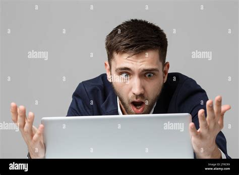 Business Concept Portrait Handsome Stressful Business Man In Suit