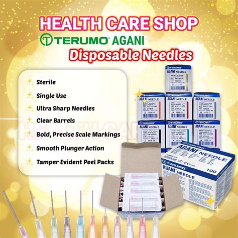 Terumo AGANI Disposable Needle 18G 20G 21G 22G 23G 24G 25G 26G