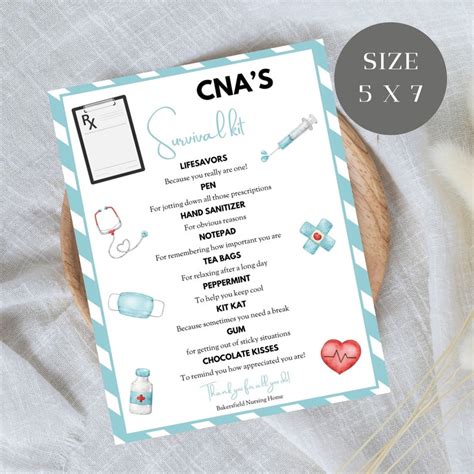 CNA Survival Kit Printable National Nursing Assistant Day Thank You