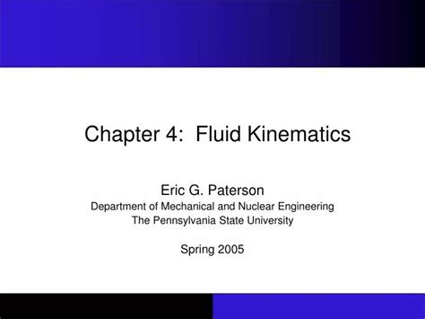 PPT Chapter 4 Fluid Kinematics PowerPoint Presentation Free