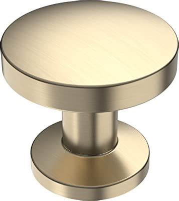 Amerdeco 10 Pack Brushed Brass Kitchen Cabinet Knobs Single Hole