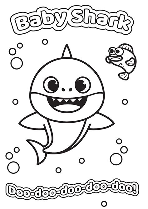 La Canci N Baby Shark En Un Libro Para Colorear P Ginas De Baby Shark