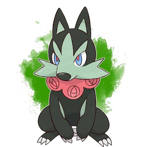 Wolf Grass Starter Fakemon Commission Lykrose Type Grass Cute