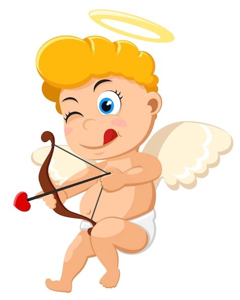 Premium Vector Cupid Takes Aiming To Shoot A Bow