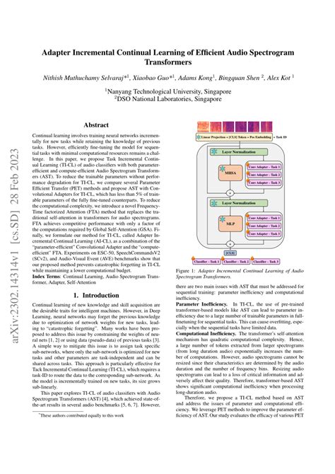 Pdf Adapter Incremental Continual Learning Of Efficient Audio