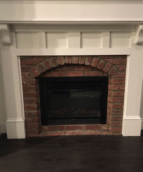 Boston Mill Veneer Brick Around Our Custom Build Fireplace And Mantle