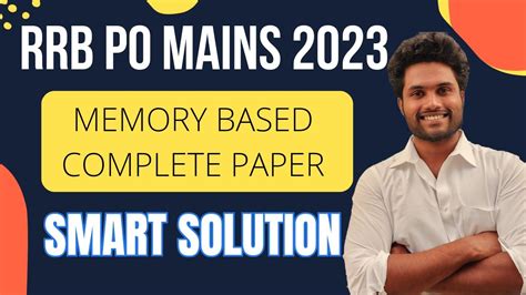 Rrb Po Mains 2023 Memory Based Paper Aptitude Smart Appraoch