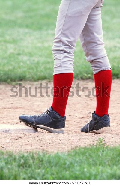 Close Baseball Players Legs Bright Red Stock Photo 53172961 | Shutterstock