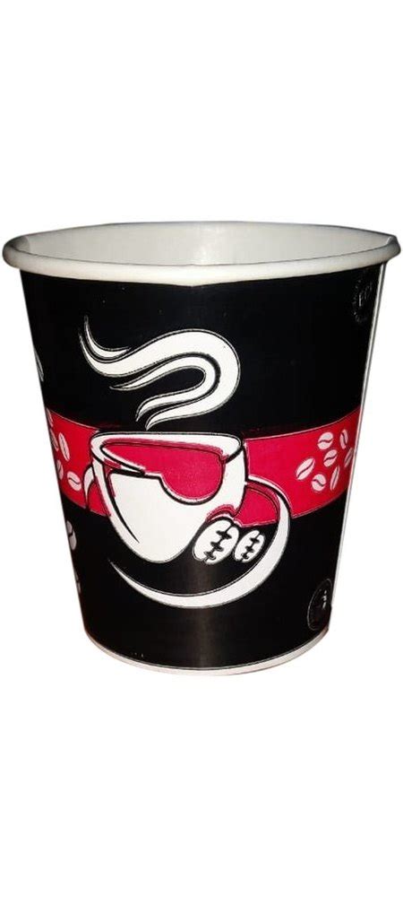 Black 200 Ml Disposable Printed Spectra Paper Coffee Cup For Parties