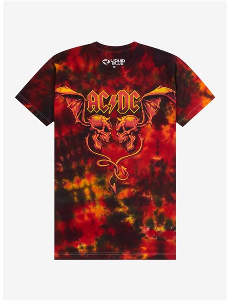 Acdc Winged Skulls Tie Dye T Shirt Hot Topic