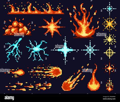 Pixel Game Light Effects Bright Flash Light Flares Sparkler Energy