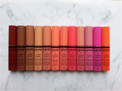 Nyx Butter Gloss Swatches Review Nyx Butter Gloss Lip Colors Nyx