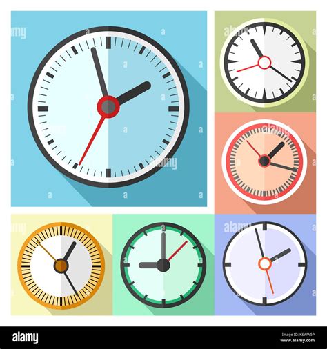 Modern Office Wall Clocks Icon Set Stock Vector Image Art Alamy