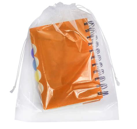 Bolsa de plástico resistente LDPE transparente con cordón de algodón