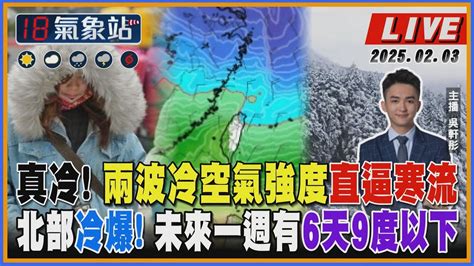 【tvbs18氣象站】真冷 兩波冷空氣強度直逼寒流 北部冷爆 未來一週有6天9度以下｜主播 吳軒彤 說氣象live│tvbs新聞網