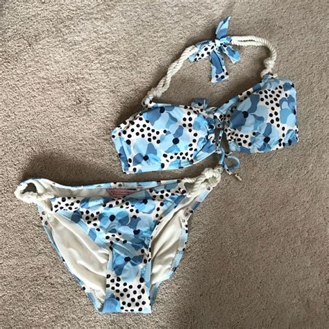 Juicy Couture Swim Juicy Couture Halter Bandeau Bikini Soft Twist Tie Rope String Bottoms