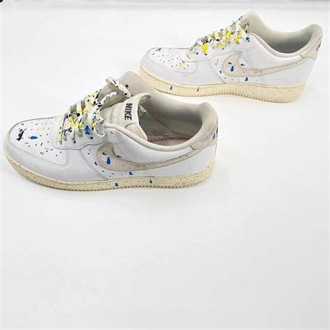 Nike Air Force Low Lv Paint Splatter White Depop