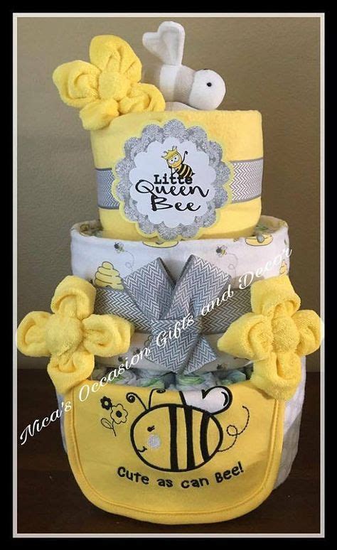 Honey Bee Diaper Cake Baby Shower Diapers Nappy Cakes Baby Boy Shower