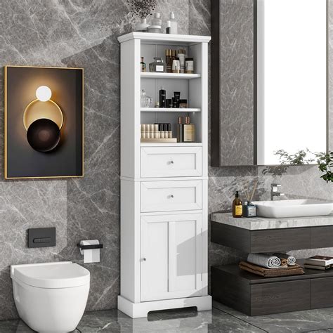 bathroom tall skinny cabinet