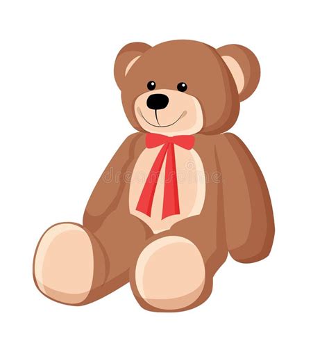 Teddy Bear With Ribbon Poster Vector Illustration Stock Vector