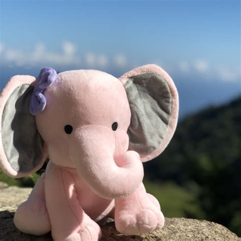 Pink Stuffed Elephant For Baby, Pink Plush | Pink elephant stuffed ...