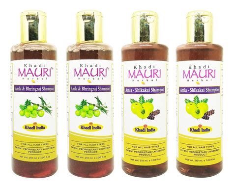 Buy Khadi Mauri Amla Bhringraj And Amla Shikakai Shampoo Pack Of 4