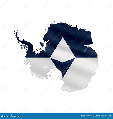 Antarctica map with flag stock illustration. Illustration of icemo ...