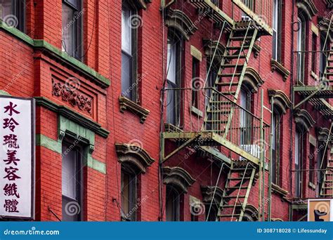 Typical Facade Of Chinatown In New York Usa Editorial Stock Photo