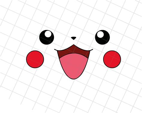 Pikachu Face Svg, Video Game Clipart, Dxf Files, Clipart, Printable Png ...