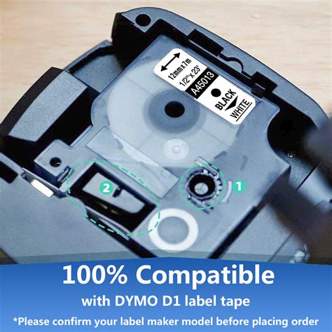 Pk Dymo D Label Tape Mm Black On White For Dymo Labelmananger