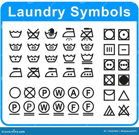 Set Of Laundry Symbols Vector Illustration Cartoondealer