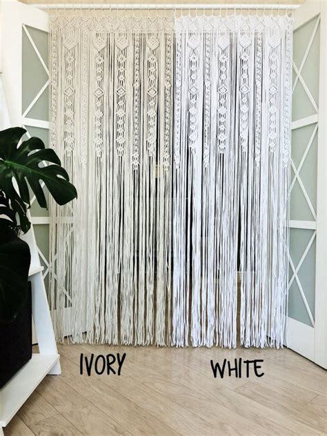 Large Macrame Door Curtains Of 2 Or 1 Panels Crocheted Entry Etsy