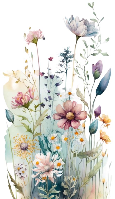 Download Wildflowers Watercolor Clipart Ai Generated For Free Artofit