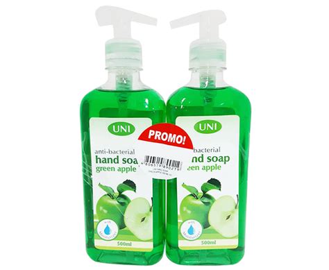 Uni Anti Bacterial Hand Soap Green Apple With Moisturizer 2 Packs X 500ml