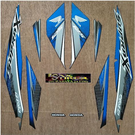 Jual Striping Motif Original Honda Supra X Fi Hitam Biru Tahun