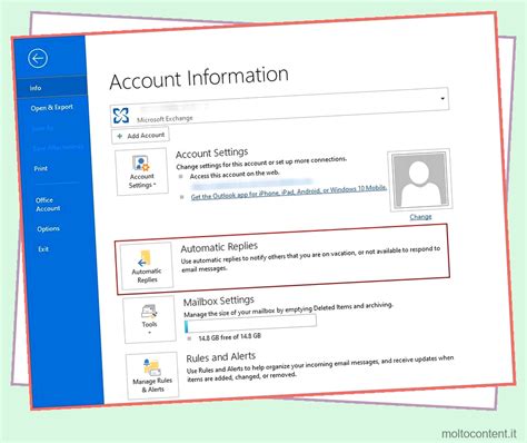 Come Inserire Un Messaggio Fuori Sede Su Outlook Molto Conent