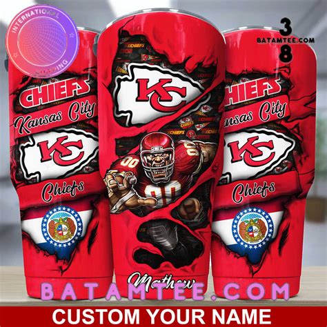 Kansas City Chiefs Nfl Logo Red Custom Name Tumbler Batamtee Shop