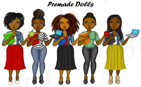 Teacher Clipart Back To School Clipart Black Woman Clipart Etsy Canada