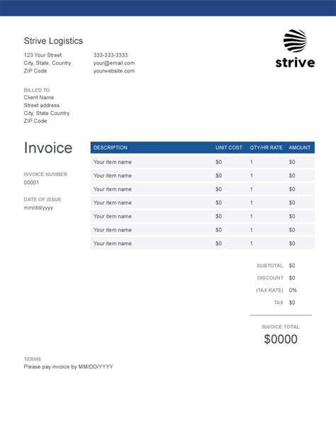 Free Invoice Templates for Google Docs – cloudHQ