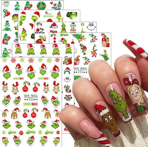 Amazon Christmas Nail Art Stickers 3D Christmas Nail Decals Xmas