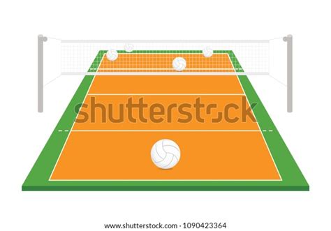 Volleyball Court Vector Illustration Stock Vector Royalty Free