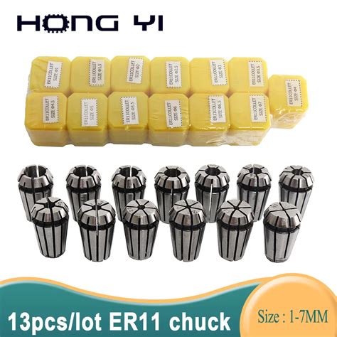 Er11 Collet Chuck 5mm Lathe Tools Er11 Set 13 Pcs 1 7 Chuck Cnc