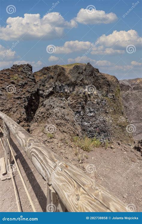 Scenic Footpath Made of Fine Sharp Volcanic Tuff To the Top of the Mount Vesuvius Volcano, Italy ...