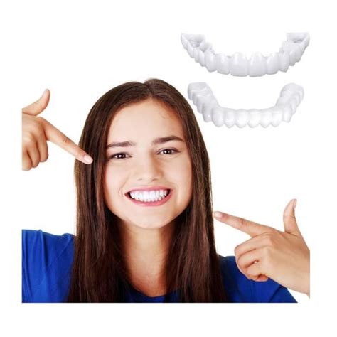 Paires Faux Dentier Sourire Parfait Dent Provisoire Fausse Dent