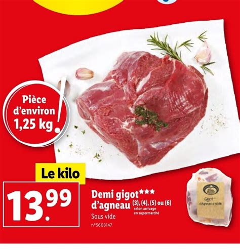 Promo Demi Gigot D Agneau Ou Chez Lidl