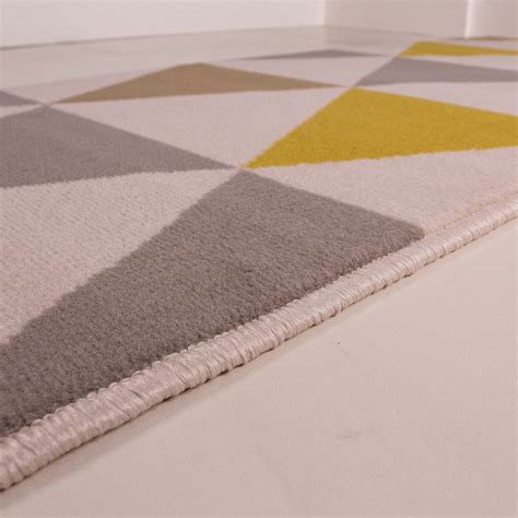 Ochre And Grey Contemporary Diamonds Geometric Rug Milan Geometric