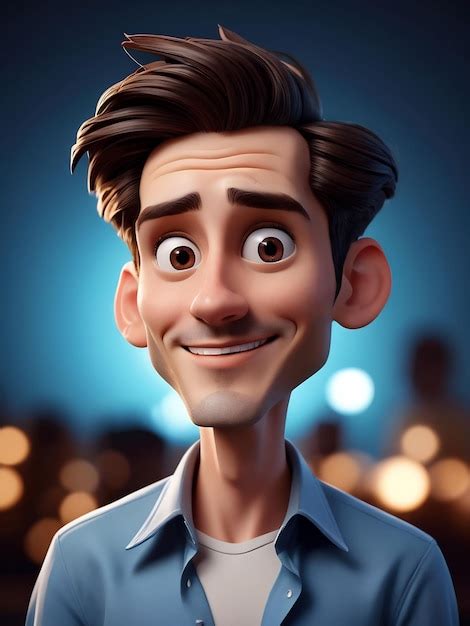 Premium Photo 3d Portrait Cartoon Caricature Illustration Playful