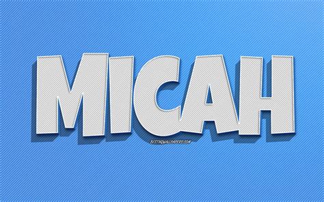 Download wallpapers Micah, blue lines background, wallpapers with names ...